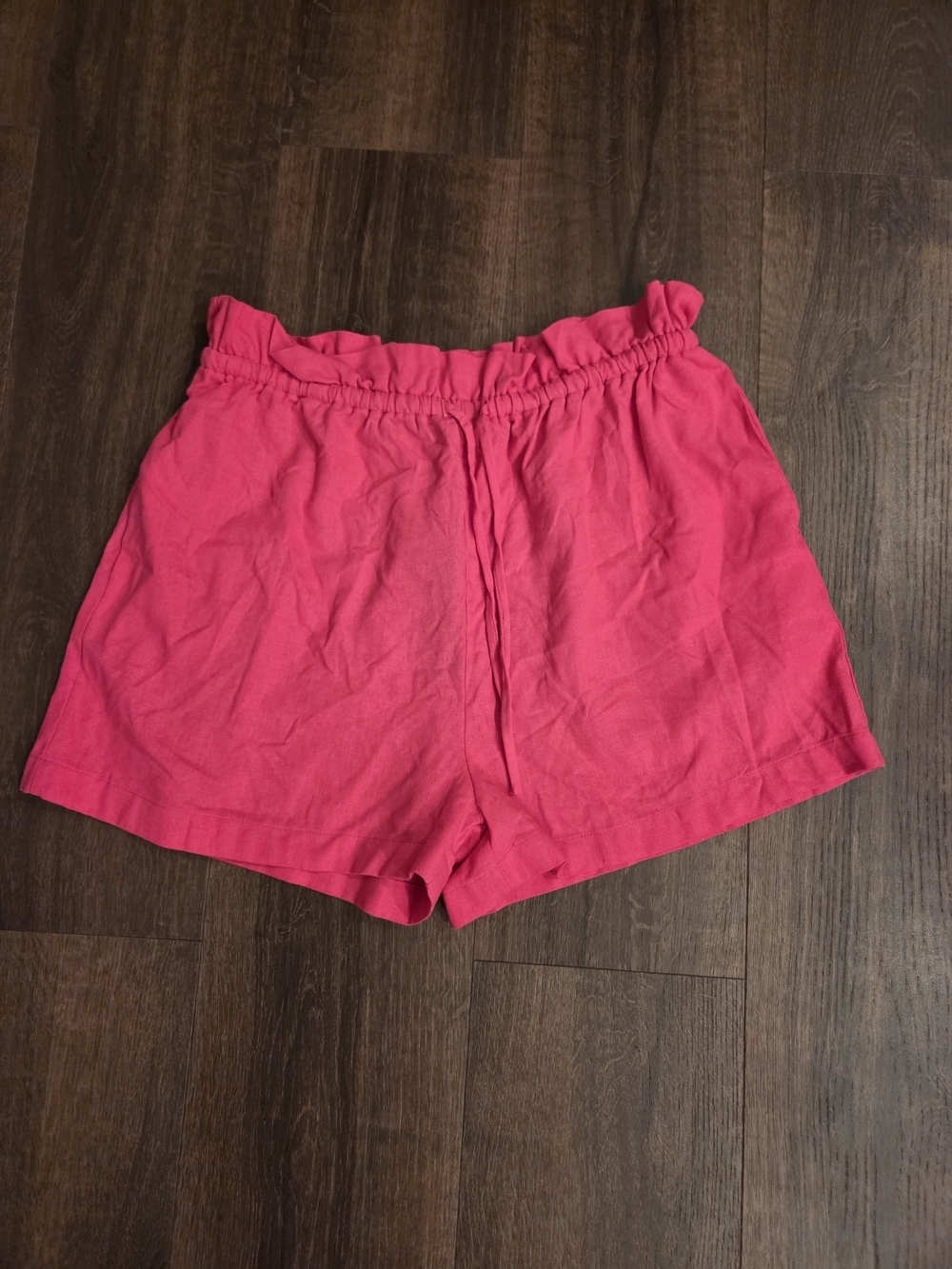 Lulu's Bright Pink High-Waist Elastic Shorts